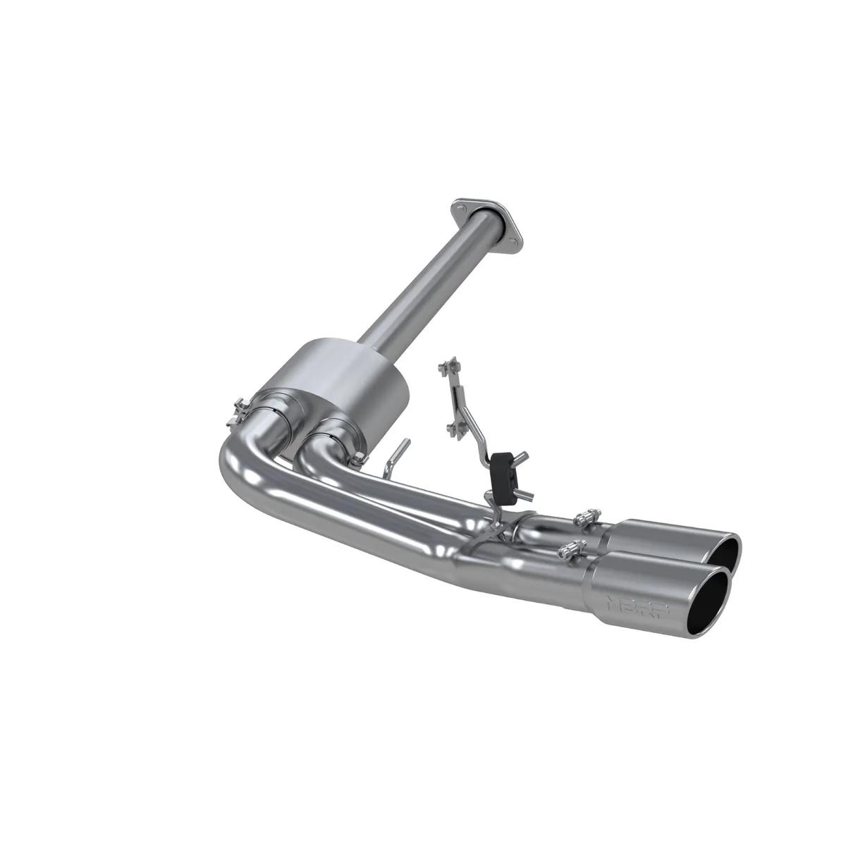 Armor Lite Cat Back Exhaust System; 3 in.; Incl. Front Pipe/Muffler/Tailpipes/Hrdw/4 in. Tips; Pre Axle Single Side Dual Outlet; Aluminized; Excludes Factory Dual Exhaust; product image