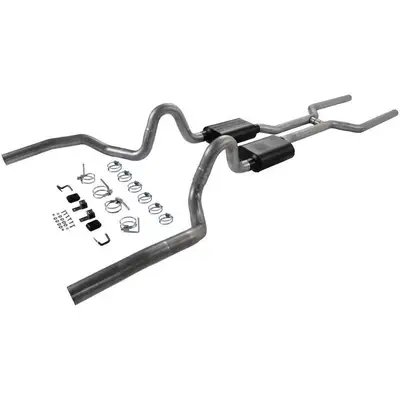 Flowmaster 68-72 GM A-Body V-8 All 3.00in Mandrel Bent Tubing From Trans X-Member Back Incl. H-Pipe Hardware Super 40 Series Mufflers American Thunder DOR 16 Gauge 409S Stainless Steel