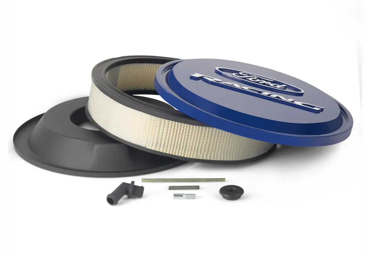 Slant-Edge Alunimum Air Cleaner Kit Ford Blue Raised/Milled Emblems 13 Inch Ford Racing product image