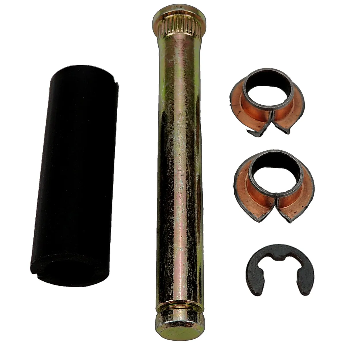 Door Hinge Repair Kit; Front or Rear; Left or Right; Steel; Upper or Lower; Incl.1 Pin; 2 Bushings; 1 Sleeve and 1 E-Clip; product image
