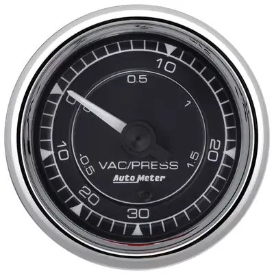 AutoMeter Gauge Vac/Boost 2 1/16in 30inhg30psi Digital Stepper Motor Chrono Chrome
