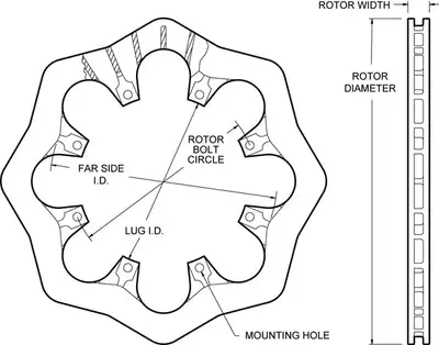 Wilwood Brakes Wilwood Rotor-UL32 Vented Iron-Scalloped 12.19 x .810 - 8 on 7.00in