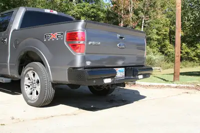 Fab Fours Black Steel Ranch Rear Bumper; 2 Stage Black Powder Coated;