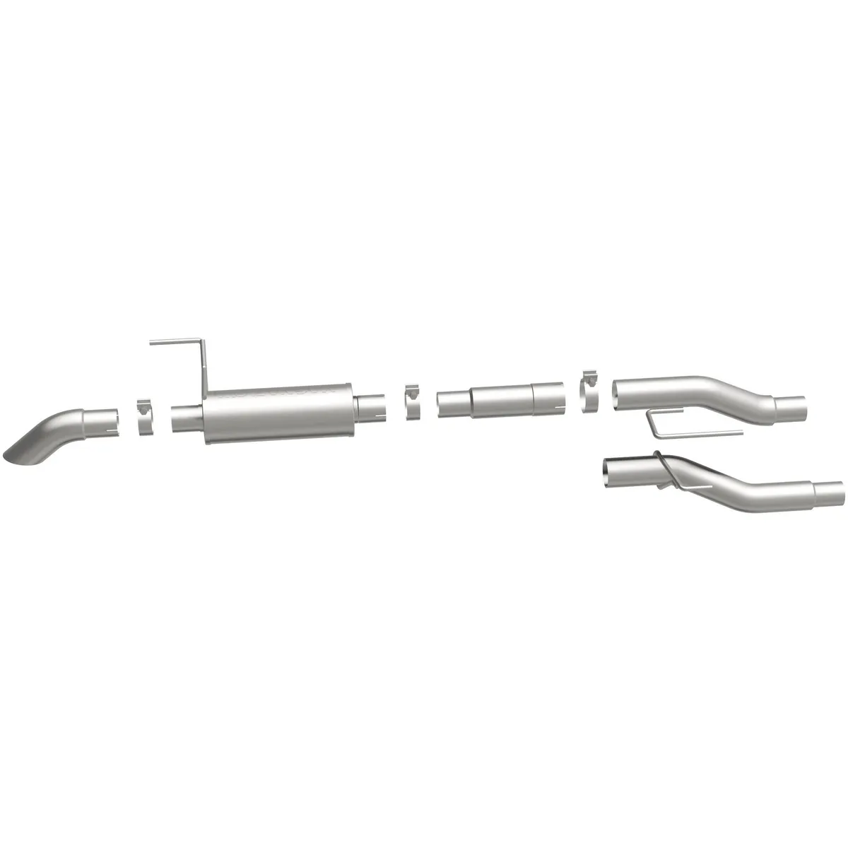 04-10 Ford F-150 CC/EC 4.6/5.4 Cat-Back System featuring 3in stainless steel piping and a 3in stainless steel Turn Down tip product image
