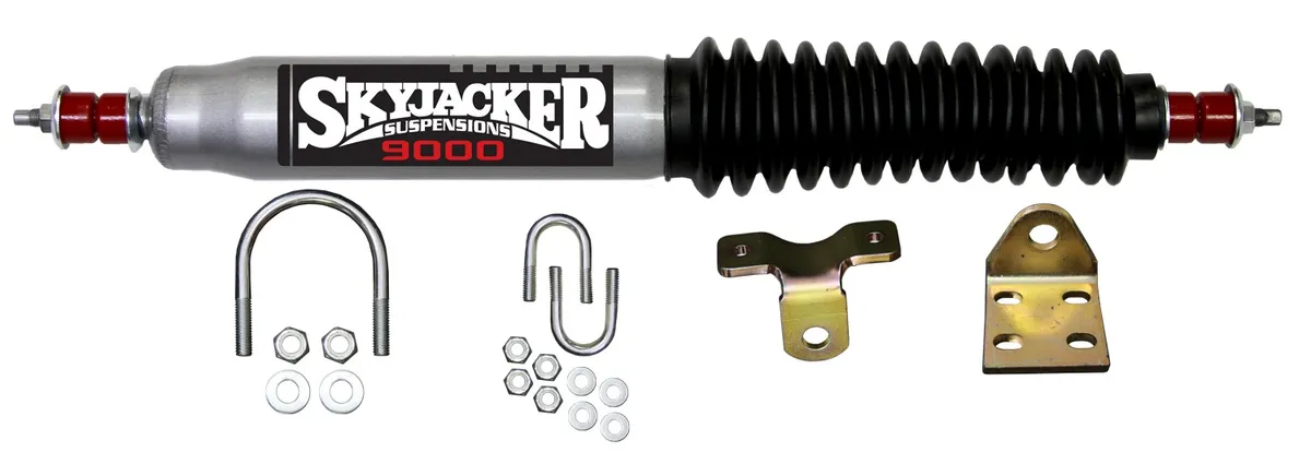 Steering Stabilizer Single Kit 52-68 Truck/SUV Silver w/Black Boot Skyjacker product image