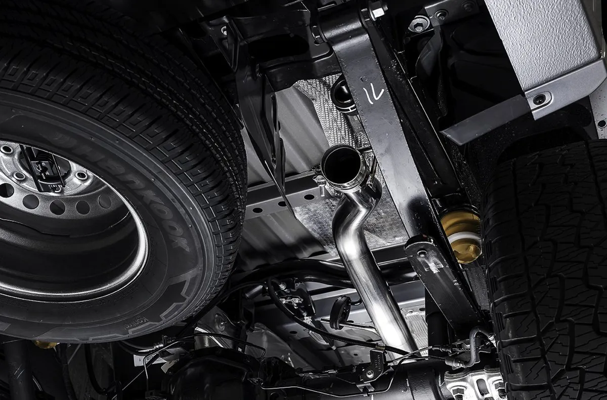 AWE 0FG Exhaust with BashGuard for Ford Ranger - Dual Diamond Black Tips product image