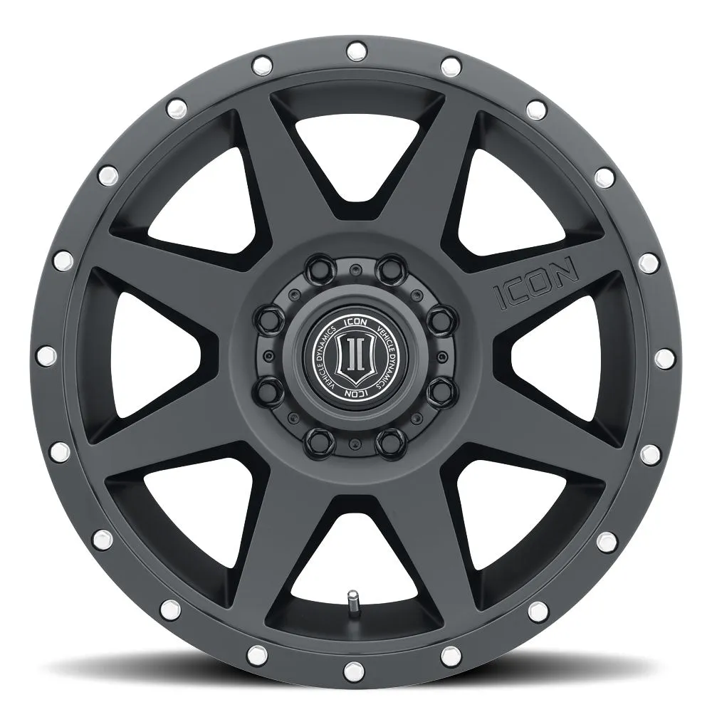 ICON Alloys Rebound, Satin Black, 20 x 9 / 8 x 6.5, 12mm Offset, 5.5" BS product image