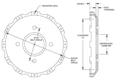 Wilwood Brakes Wilwood HAT12x8.75 BC4x3.937 MT.550 OFFSET