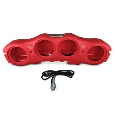 DS18 Overhead Soundbar | Fits 4 x 8” Ds18 Speakers | Digital LED Ligths Logo Badge | 2024-Up | Red 2024 -Up Jl/Jlu/Jt Loaded Overhead Soundbar System With Speakers And