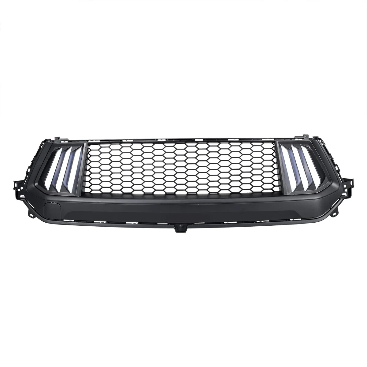 American Modified Amfmca00105 Knife Style Front Upper Grille With LED DRL And Turn Signals - Matte Black product image
