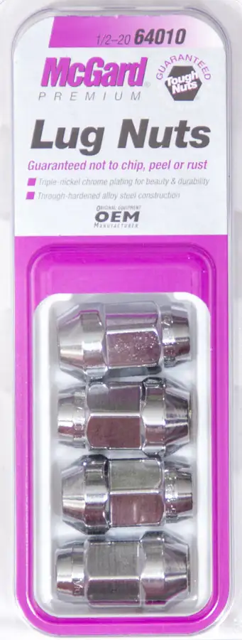 McGard Hex Lug Nut 1/220 Cone Seat Bulge 3/4 Hex 1.45 in Oal Chrome (4 Pk)