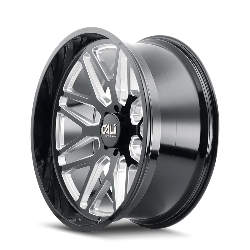 Cast Aluminum Wheels Invader 9115 GB-M 24x14 Milled Gloss Black 8 On 170 Bolt Pattern -76 Offset Cali Offroad Wheels product image