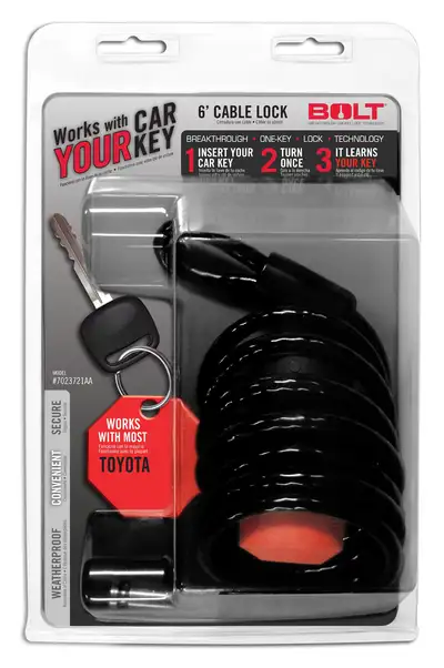 BOLT (Clamshell)toyota Vehicles 6ft Cable Lock (Not Compatiable With Toyota Emergency