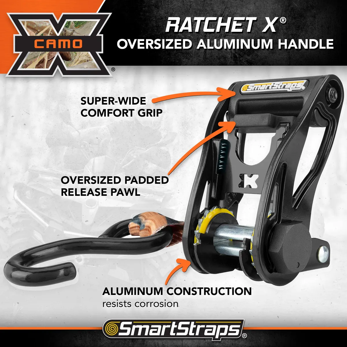 14ft 3000lb Ratchetx Ratchet Tie Down 4 pk Orange product image