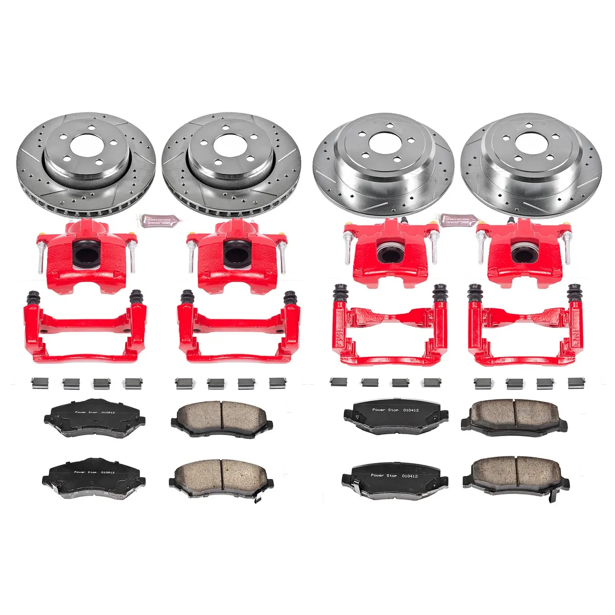 Z23 Evolution Sport Upgrade Kit: Drilled/Slotted Rotors; Carbon-Fiber Ceramic Pads; Powder Coated Calipers product image