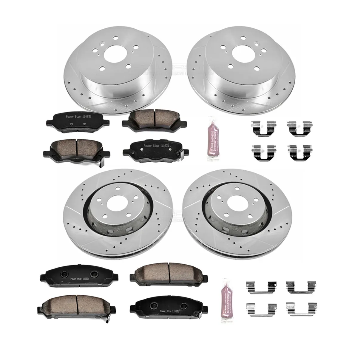 Z23 Evolution Sport Upgrade Kit: Drilled/Slotted Rotors; Carbon-Fiber Ceramic Pads W/Hardware product image