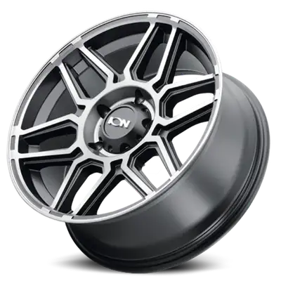 Ion Alloy Cast Aluminum Wheels 146 MB 20x9 Machined Dark Tint Matte Black 8 On 165.1 Bolt Pattern 0 Offset ION Wheels