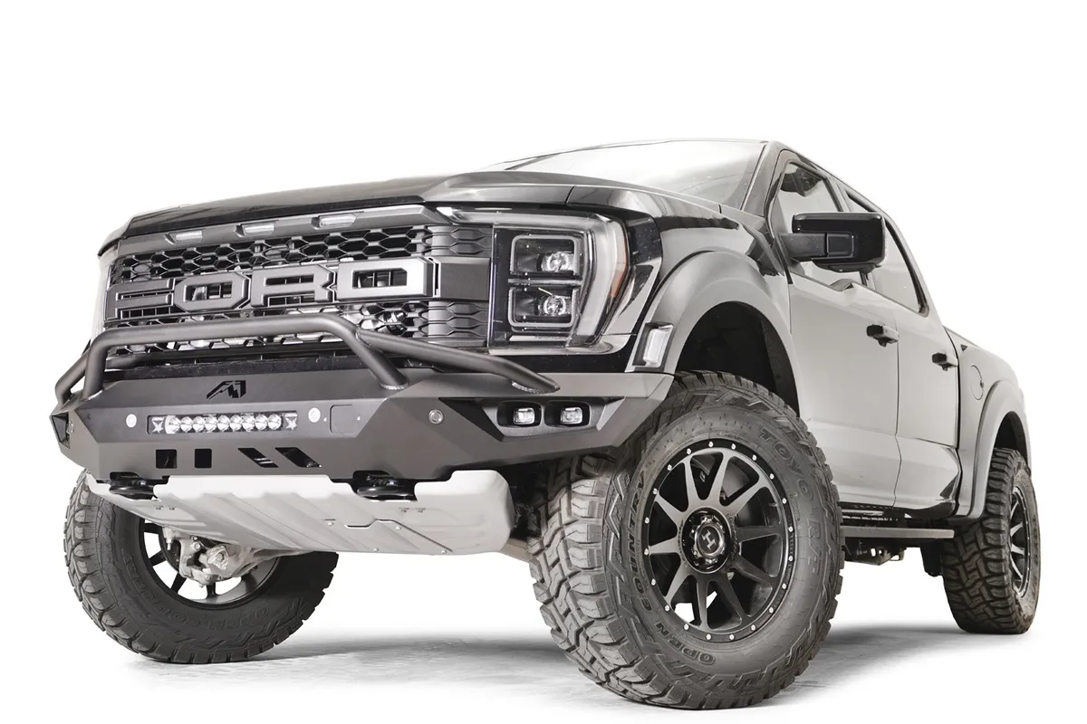 Vengeance Front Bumper; 2 Stage Black Powder Coated; w/Pre Runner Guard; product image