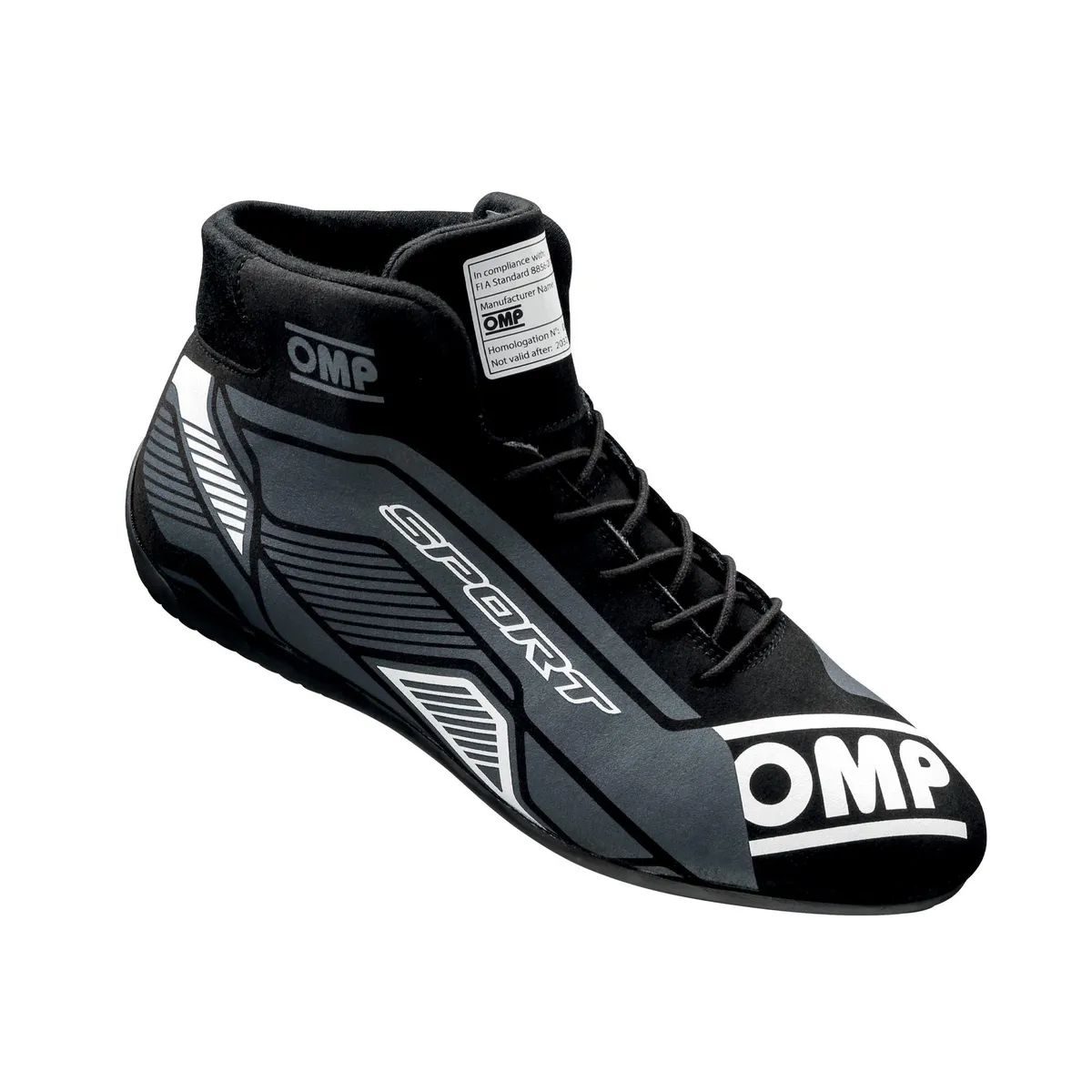 OMP Racing INC Omp Sport Shoes Fia 8856 -2018 Black / White Sz.