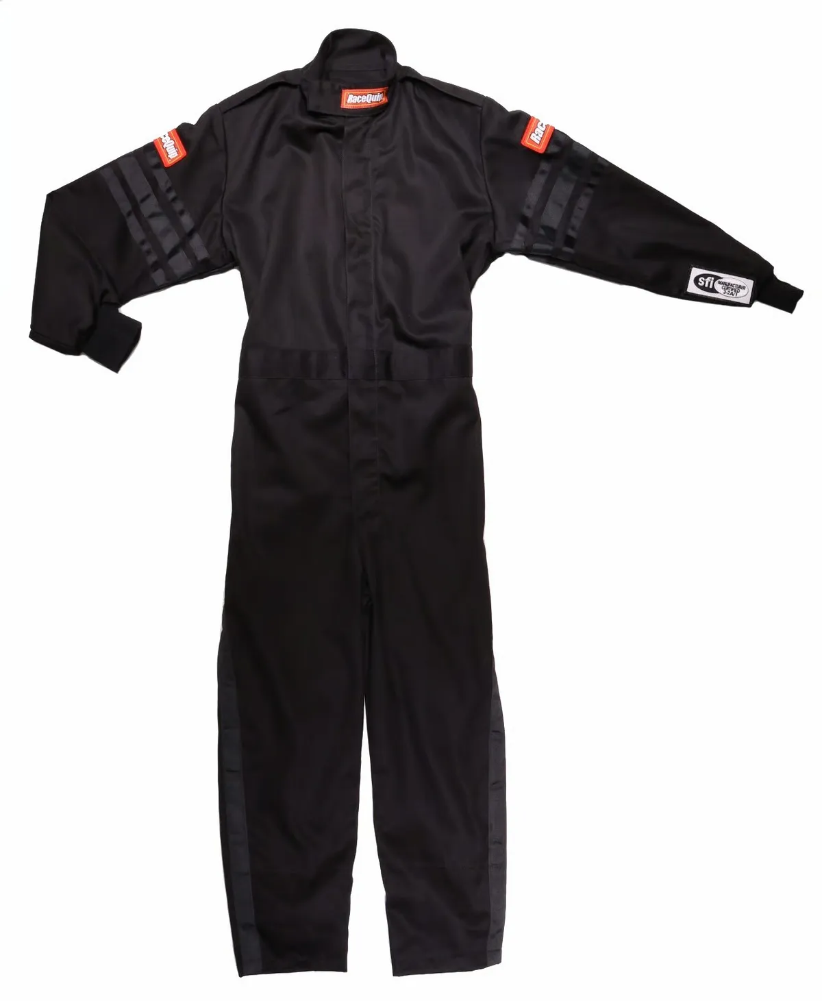 Racequip One Piece Single Layer Racing Driver Fire Suit Sfi 3.2a 1 Blk Trim Youth Xxsmal