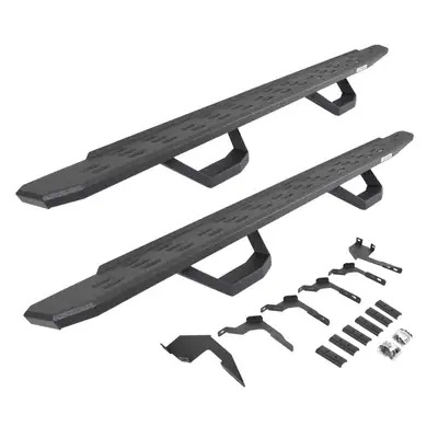 Go Rhino Go Rhino 6963688020T - RB30 Running Boards with Mounting Brackets & 2 Pairs of Drops Steps Kit - Protective Bedliner Coating