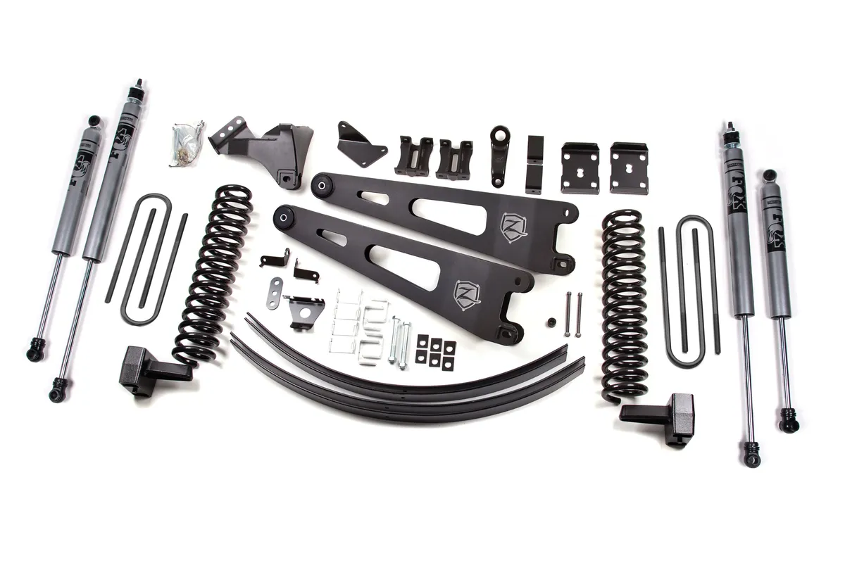 Zone Offroad 2011-2014 SD 6 Radius Arm Lift System - Diesel - Front Coil Rear Block w/Overload With/ Add A Leaf - Fox 2.0 Adventure Series Shocks