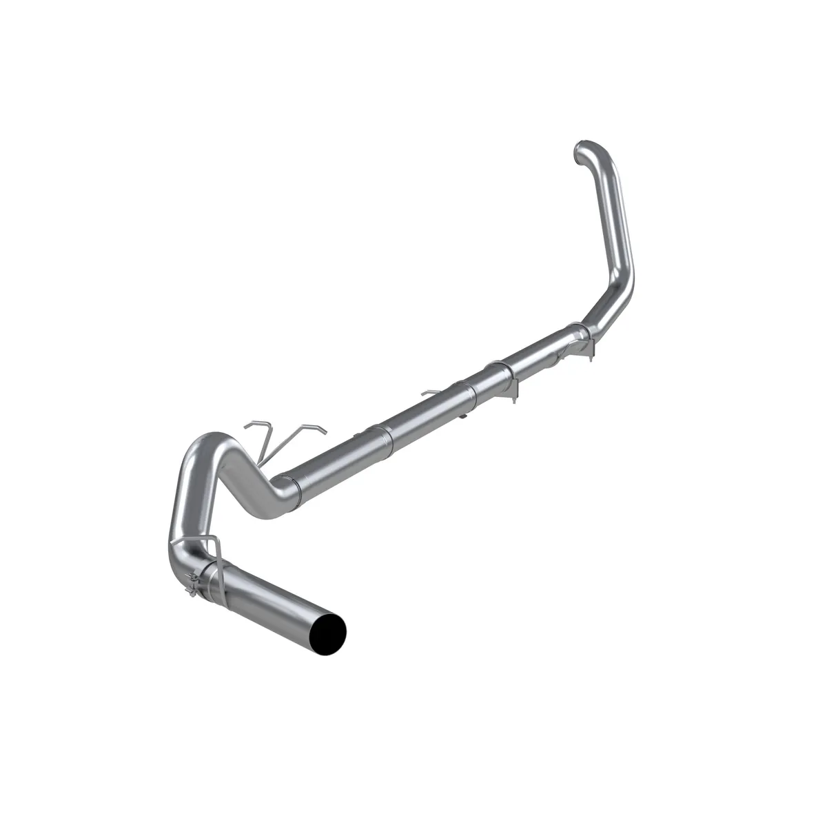 Armor Plus Turbo Back Exhaust System; 4 in.; Incl. 4 in. Turbo Down Pipe/Mid Pipe/Ext. Pipes/Muffler Delete Pipe/Over Axle Pipe/Hardware; No Tip Incl.; T409 Stainless Steel; product image