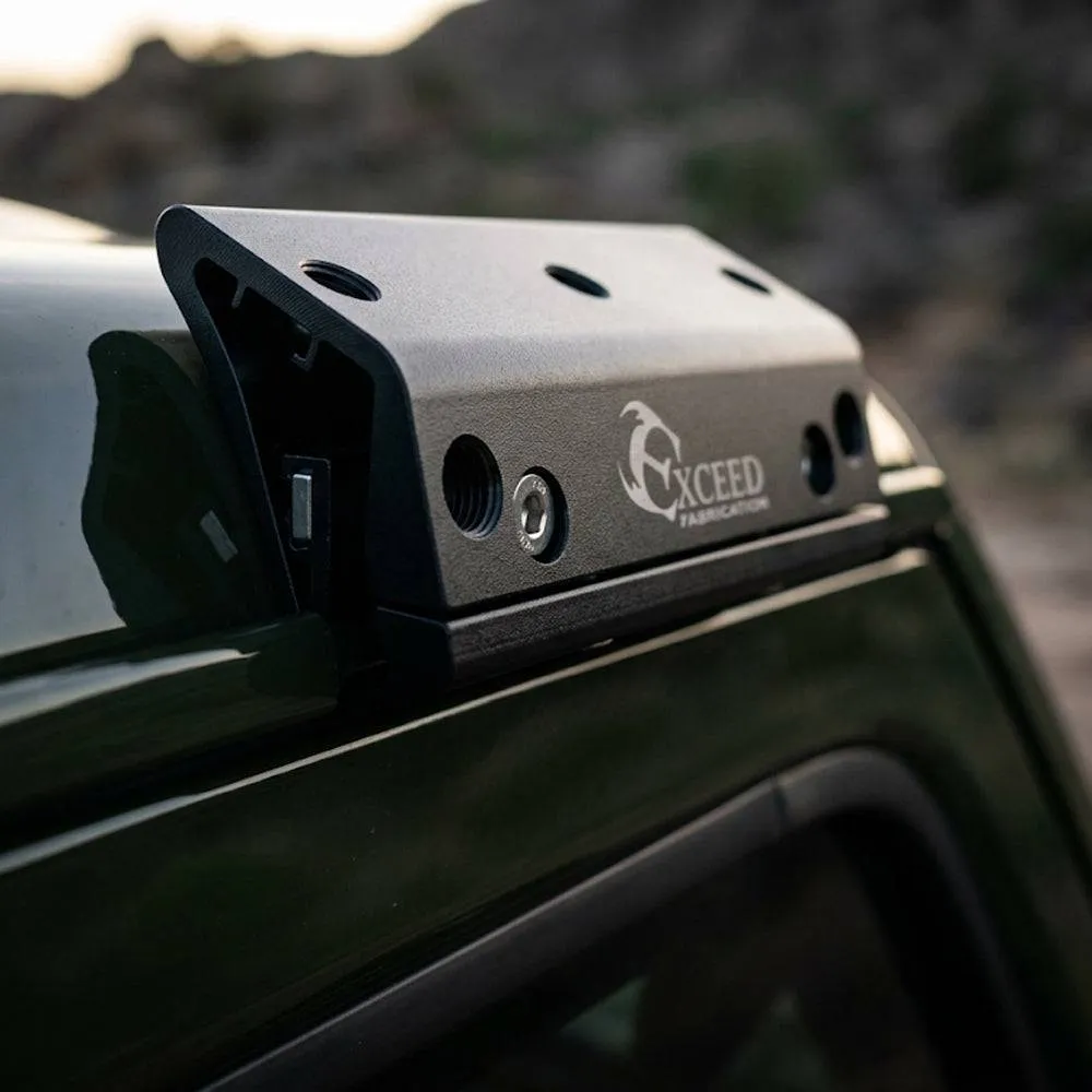 Exceed Fabrication™ No-Drill Rain Gutter Pod Light Bracket Kit for 2018+ Jeep Wrangler JL & Gladiator JT Hardtop product image