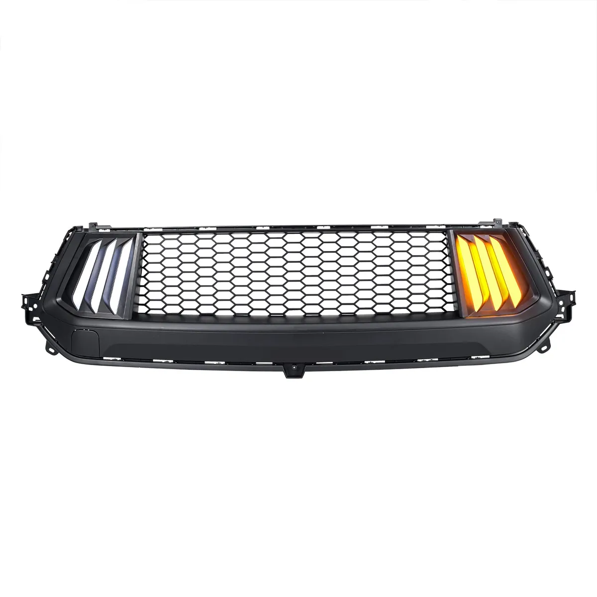 American Modified Amfmca00105 Knife Style Front Upper Grille With LED DRL And Turn Signals - Matte Black product image