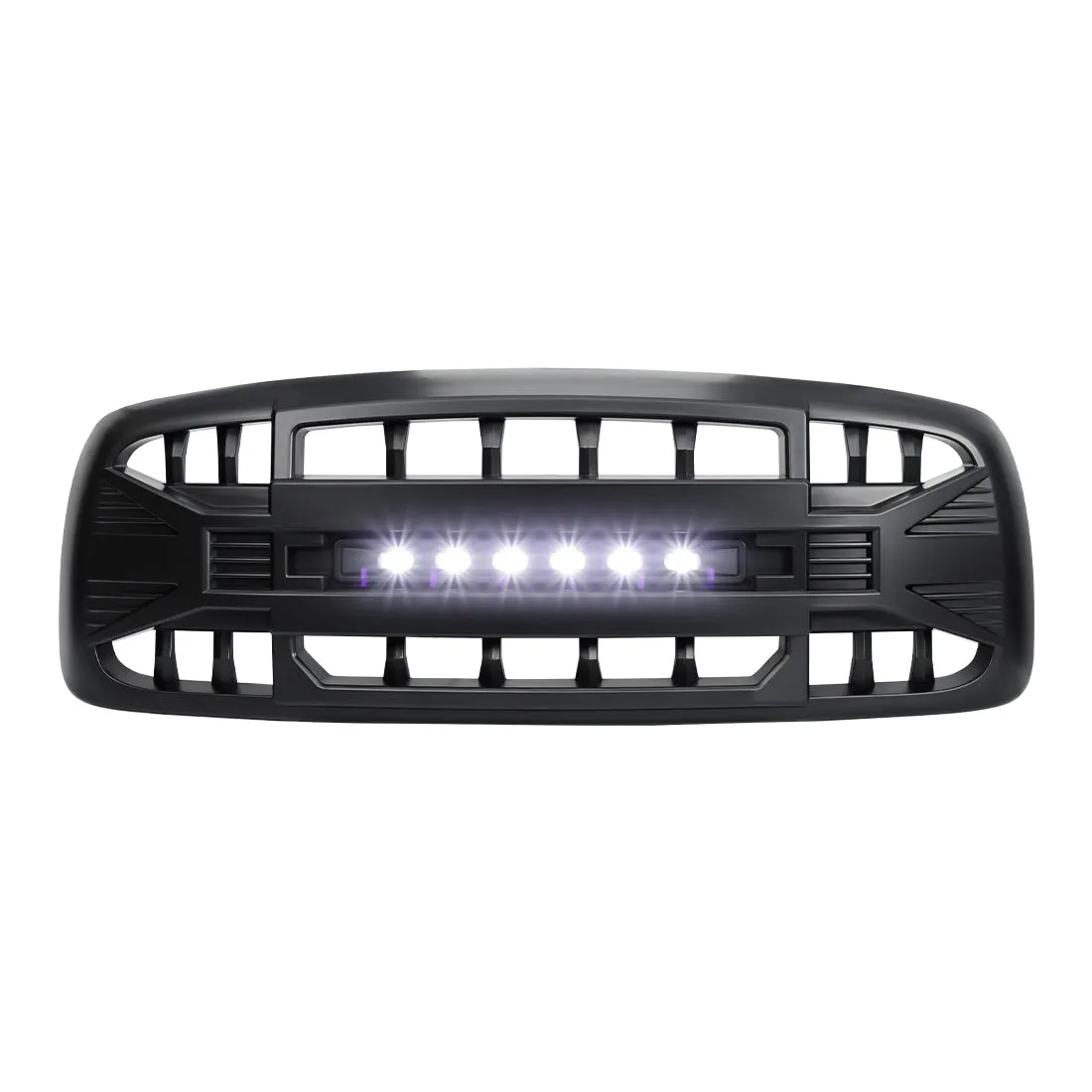 Armor Grille W/ Off-Road Lights - Matte Black For 2002-2005 Dodge Ram 1500/ 2500/ 3500 product image