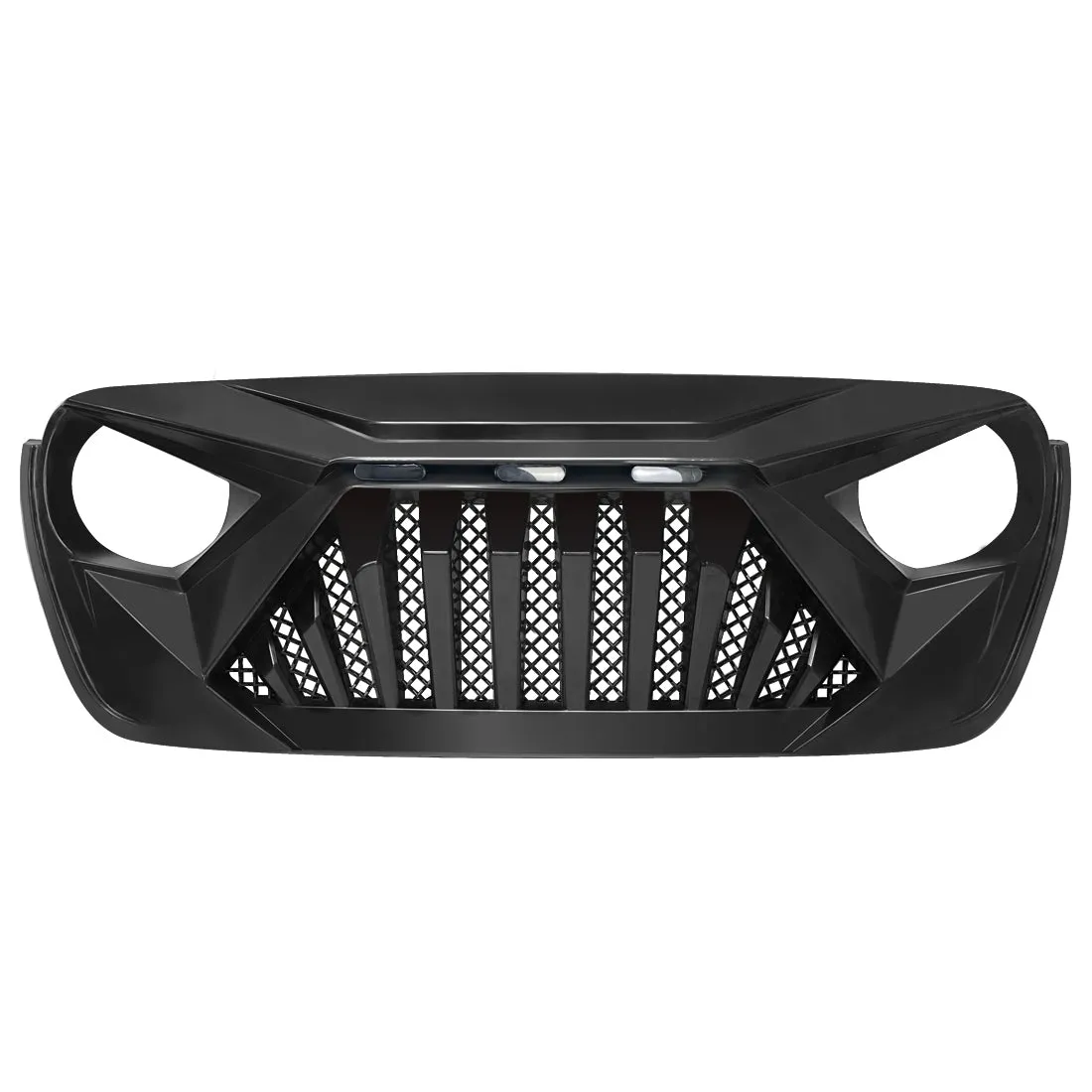 Front Goliath Grille W/Amber LED Running Light - Matte Black For 18+ Jeep Wrangler JL & Gladiator JT product image