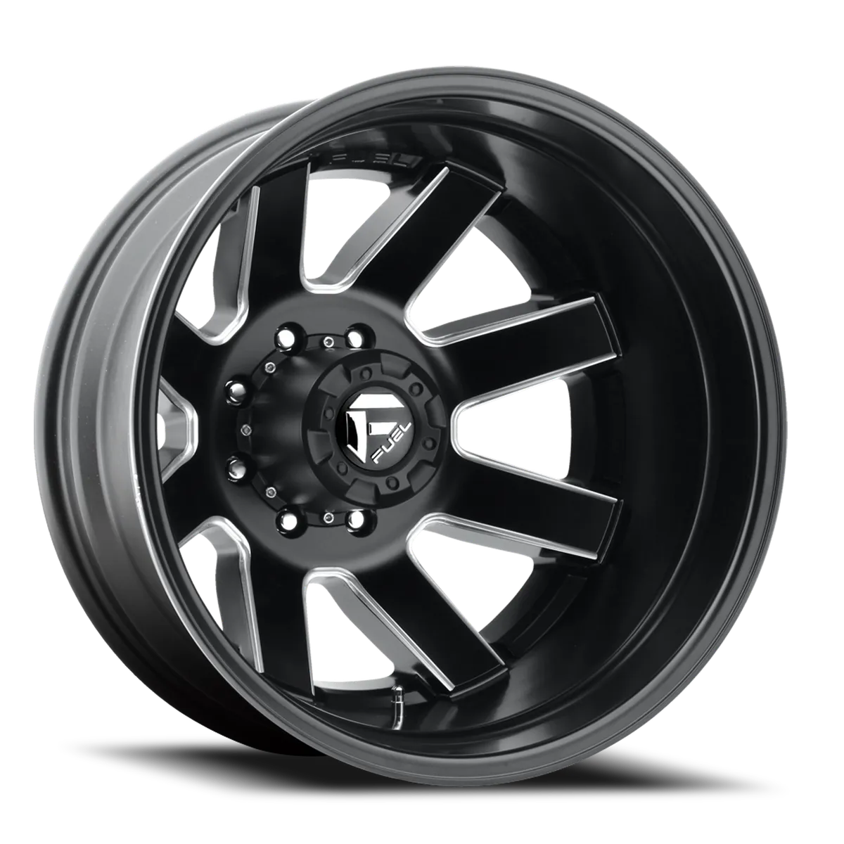 Dually Wheels 24X8.3 Maverick Dually D538 8 On 170 Black Milled 125.1 Bore -201 Offset 7 Spoke Outer Dually Fuel Off Road Wheels product image