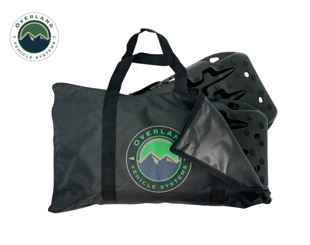 Overland Vehicle Systems Recovery Ramp Small With Pull Strap and Storage Bag - Black product image