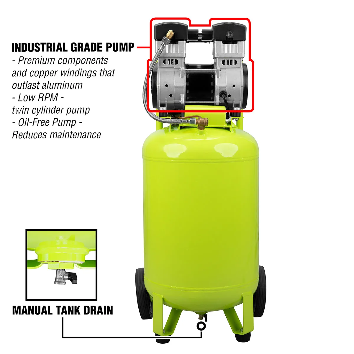 Portable Air Compressor 2 HP 115v 20 Gal product image