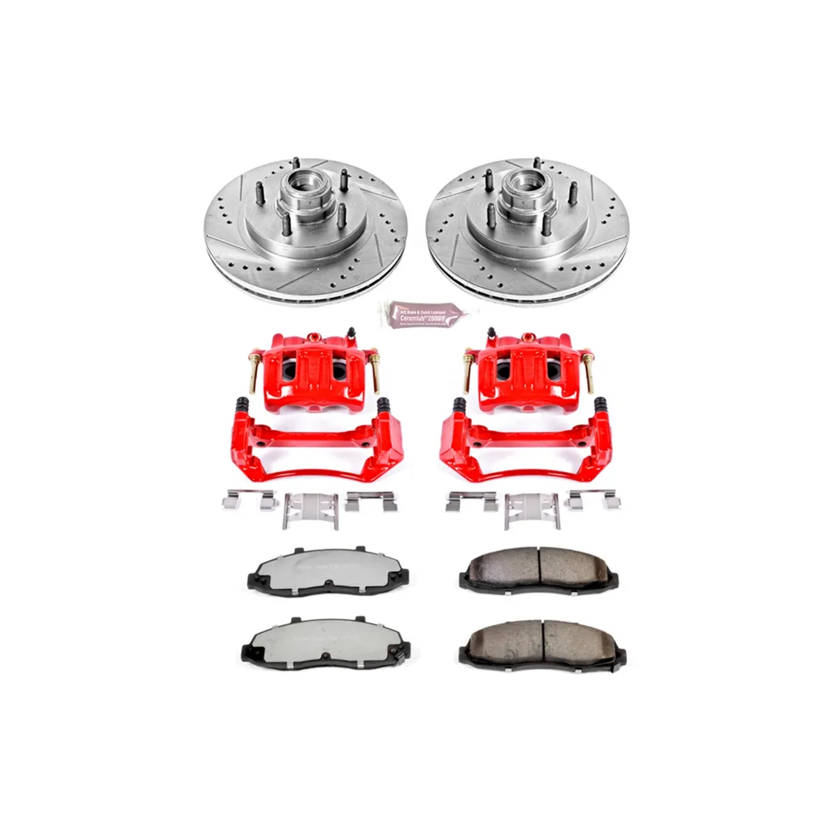 Z36 Truck/Tow Upgrade Kit: Drilled/Slotted Rotors; Carbon-Fiber Ceramic Pads; Powder Coated Calipers product image