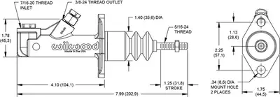 Wilwood Brakes Master Cylinder .700in Bore GS Compact