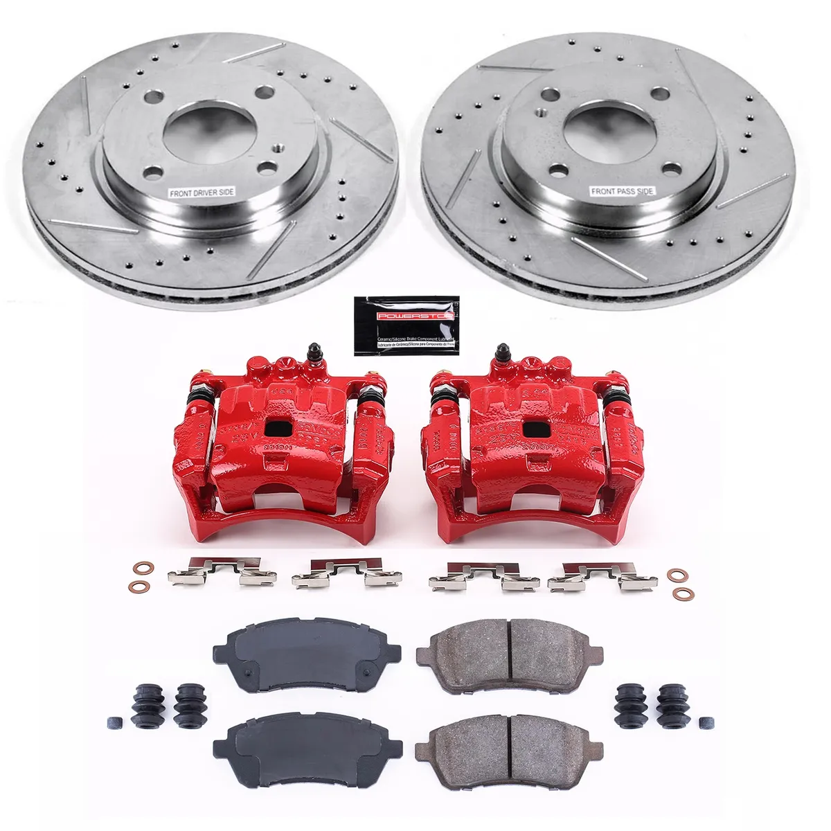 Z23 Evolution Sport Upgrade Kit: Drilled/Slotted Rotors; Carbon-Fiber Ceramic Pads; Powder Coated Calipers product image