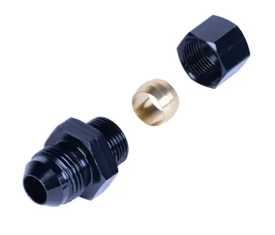 Derale 1/2" Transmission Cooler Line to -8AN Male Black anodized Fitting