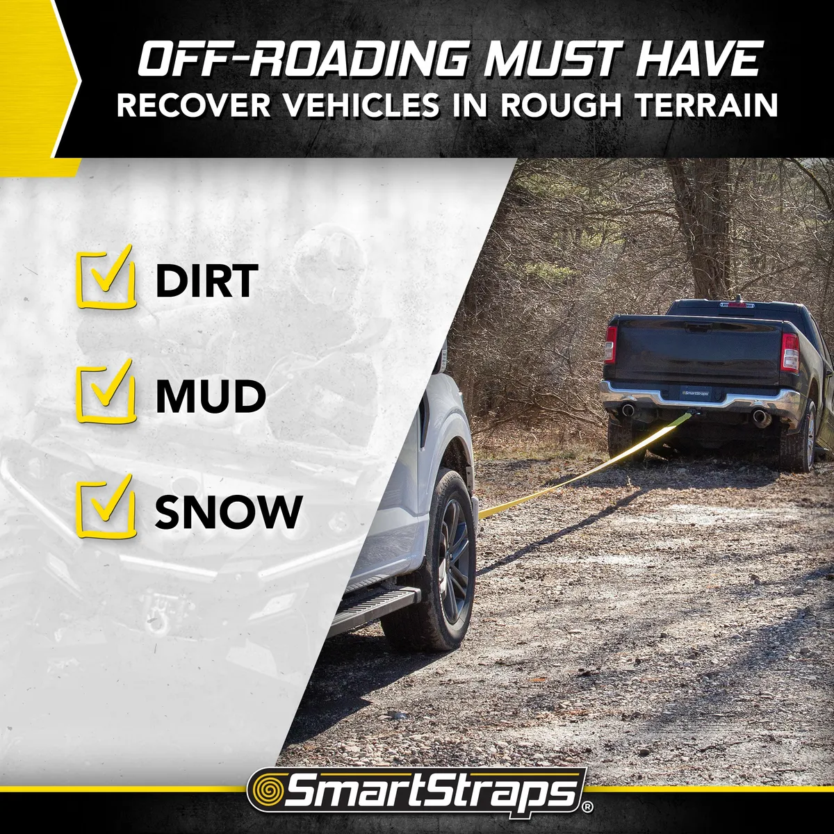 2in x 30ft 15000lb Recovery Strap W/Loop Ends product image