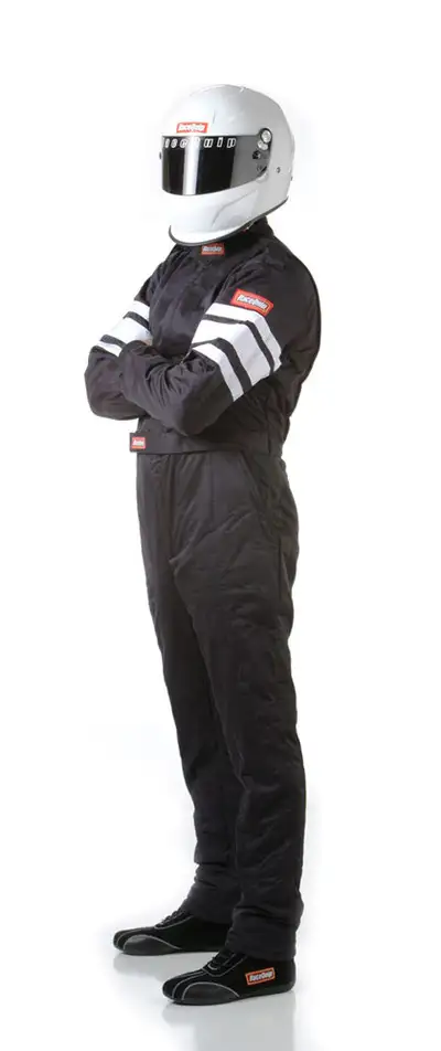 Racequip One Piece Multi Layer Racing Driver Fire Suit; Sfi 3.2a/ 5 ; Black Medium