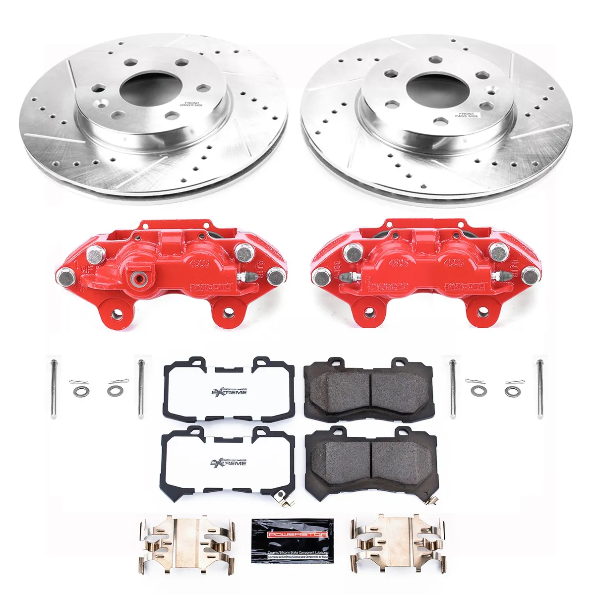 Z36 Truck/Tow Upgrade Kit: Drilled/Slotted Rotors; Carbon-Fiber Ceramic Pads; Powder Coated Calipers product image