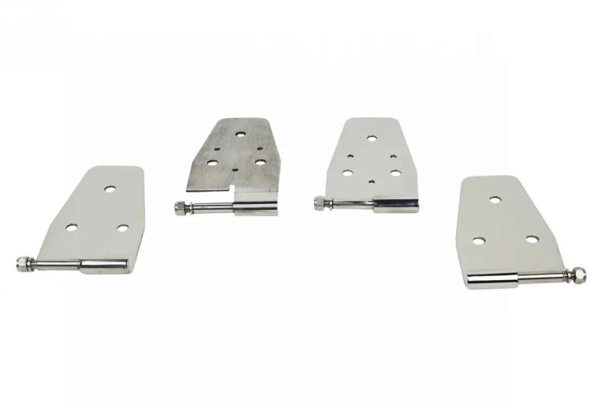 Jeep YJ Door Hinge Set 4 Pieces 87-95 Wrangler TJ Polished Silver Kentrol product image