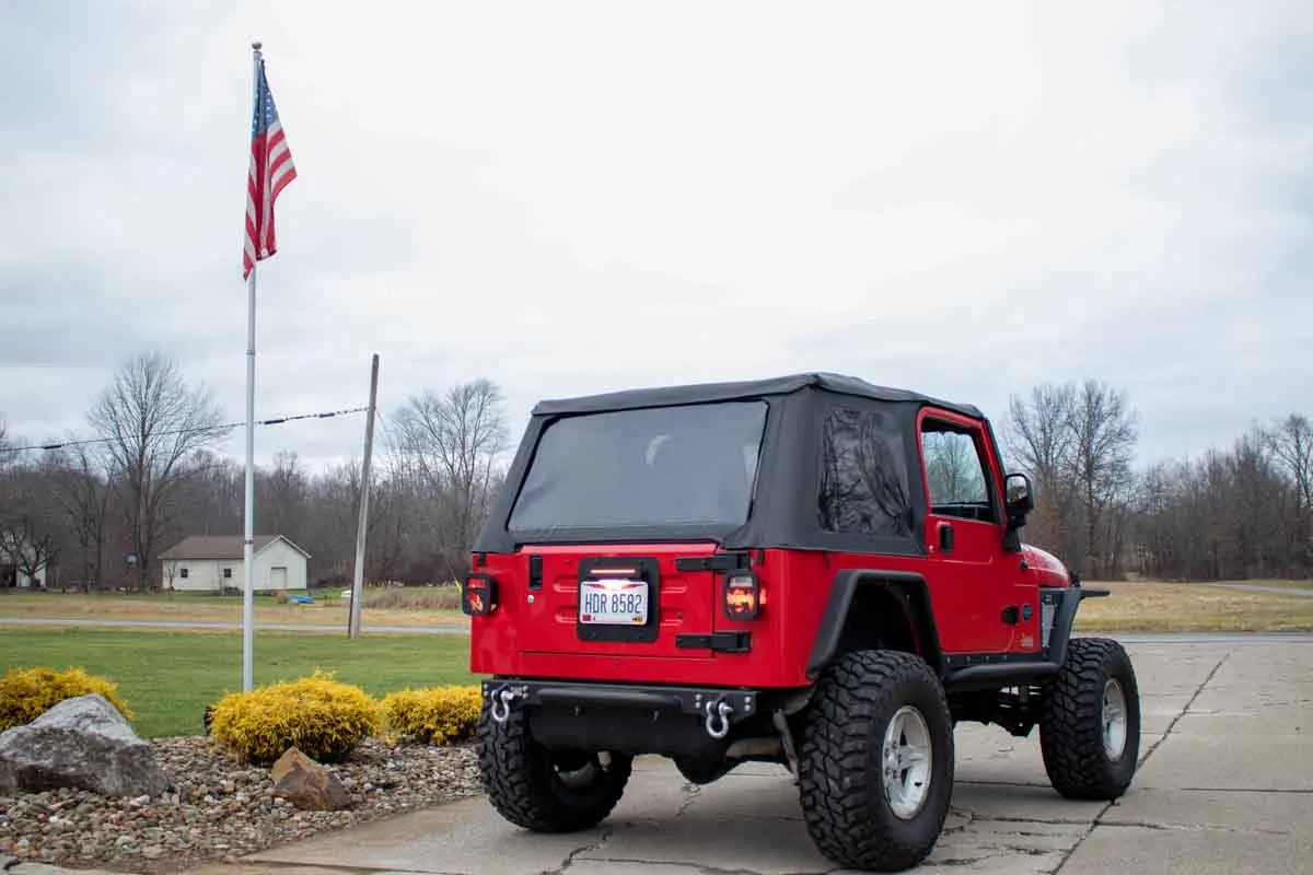9706 Wrangler Back Side License Plate Mount With LED 2 Stage Gloss Powder Coat product image