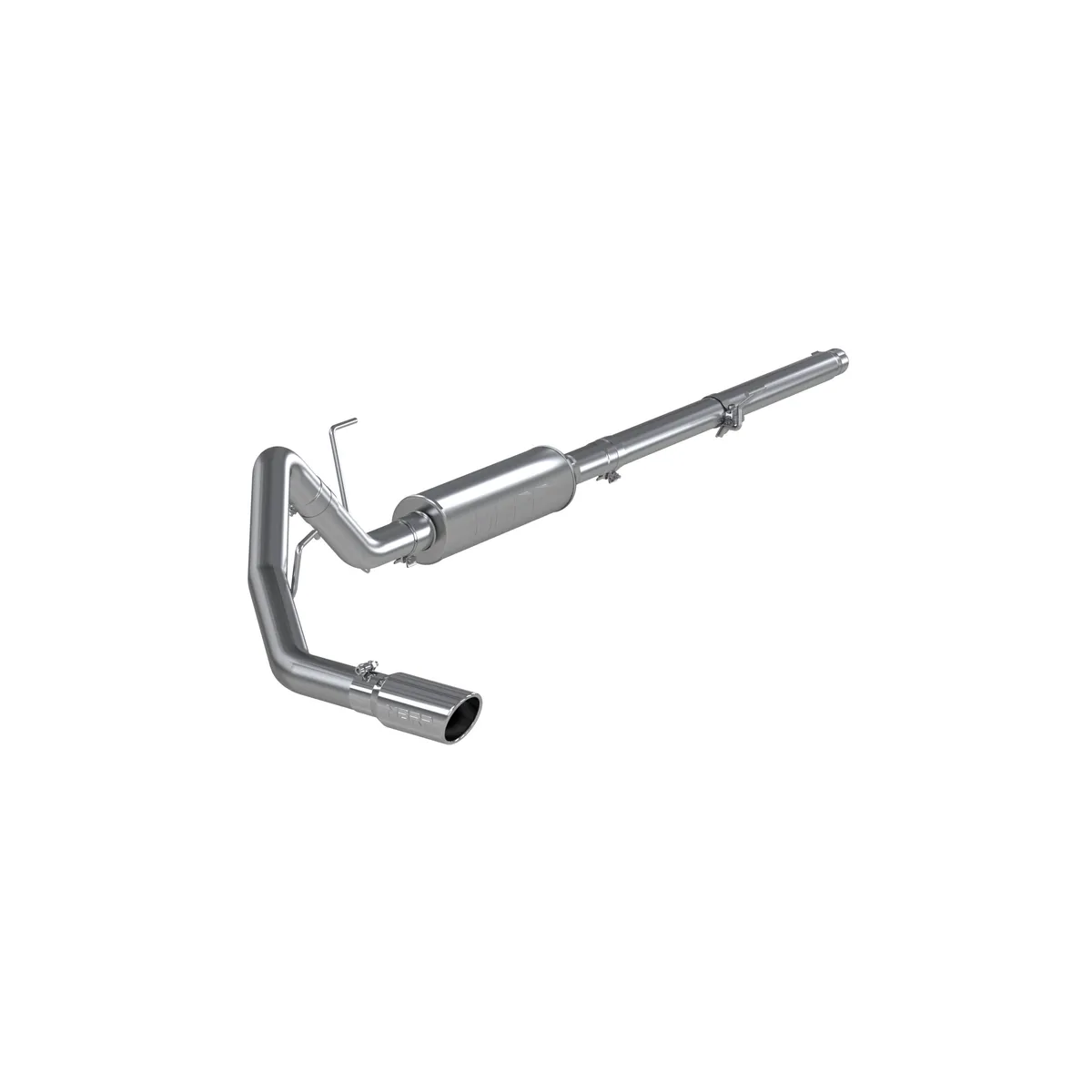 Armor Plus Cat Back Exhaust System; 3 in.; Incl. Ext. Pipe/Mid Pipe/Muffler/Tailpipe/Hardware/4 in. OD Tip; Single Side Exit; T409 Stainless Steel; product image