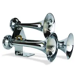 Pacbrake Basic Triple Train Horn Kit For Onboard Air Cast Zinc AlloyStainless Steel Chrome Finish Pacbrake
