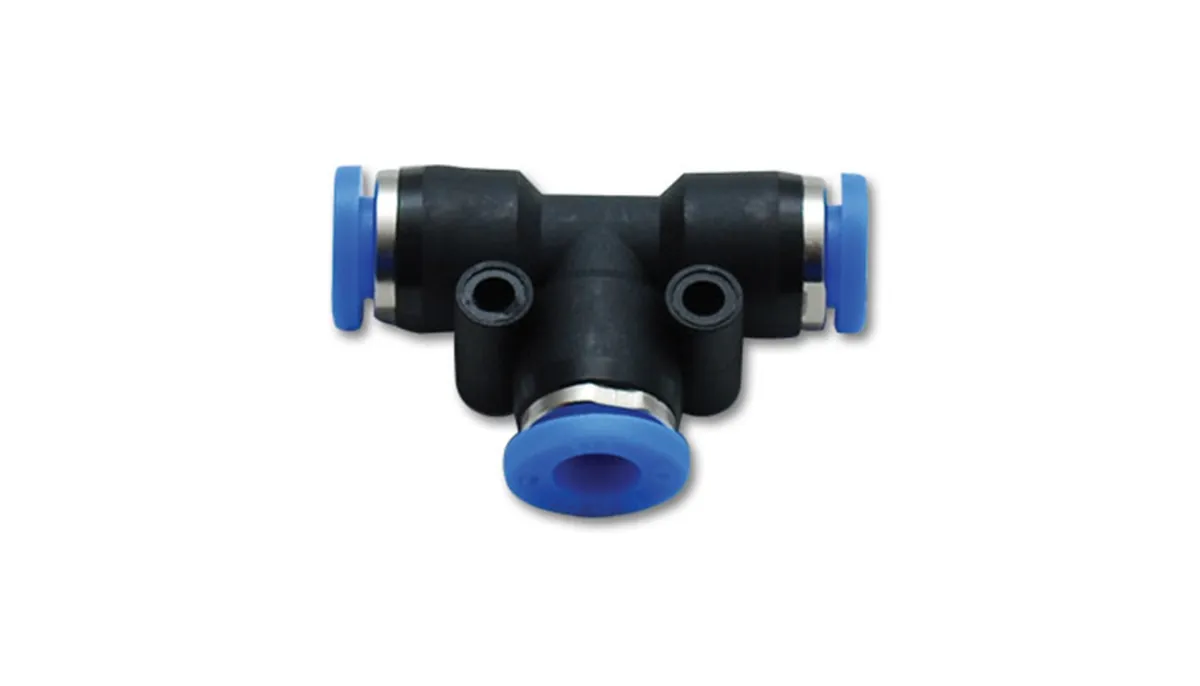 Tee Vacuum Fitting; Union; For 0.1875 in. OD Tubing; 150 PSI Maximum Operating Pressure; Plastic; product image