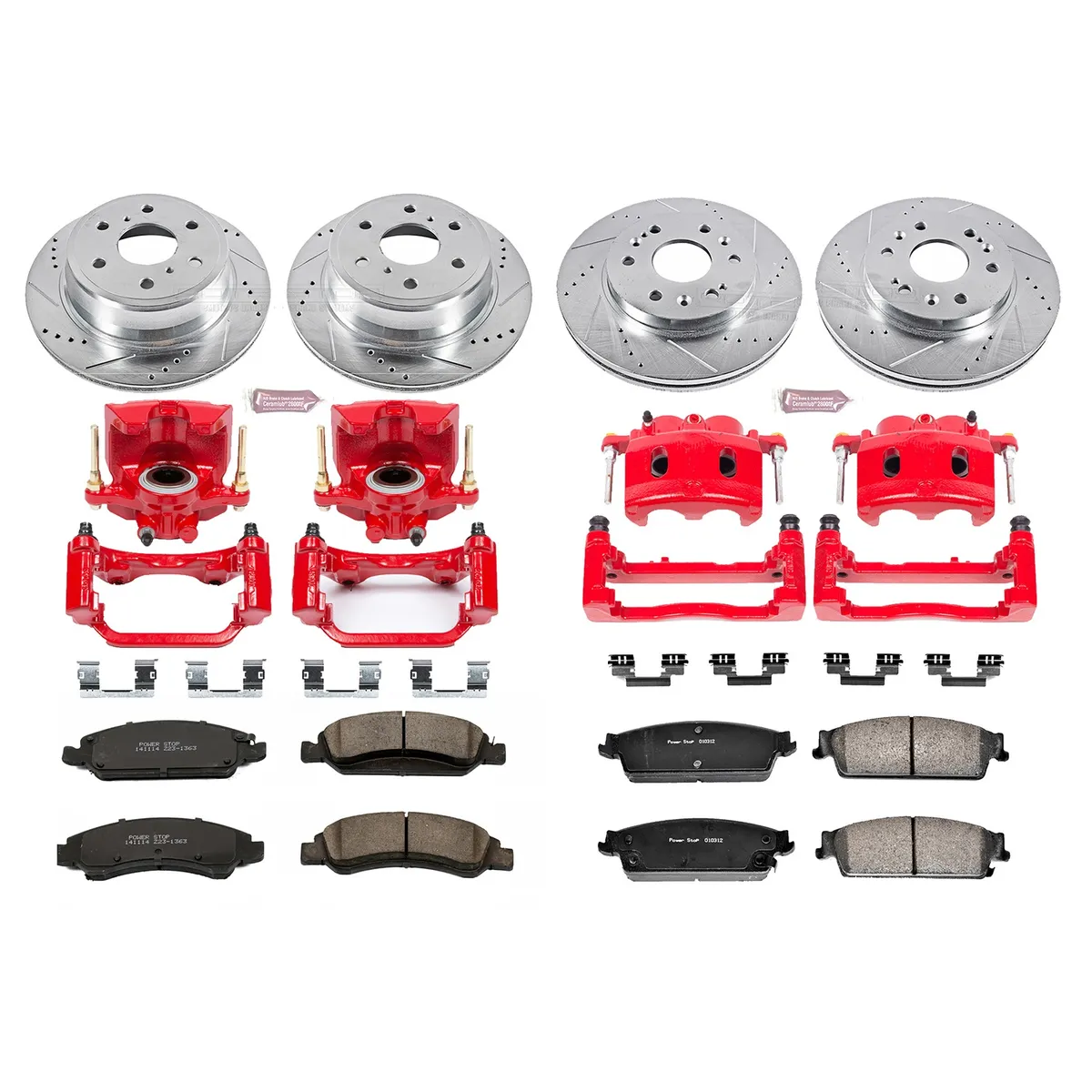 Z23 Evolution Sport Upgrade Kit: Drilled/Slotted Rotors; Carbon-Fiber Ceramic Pads; Powder Coated Calipers product image