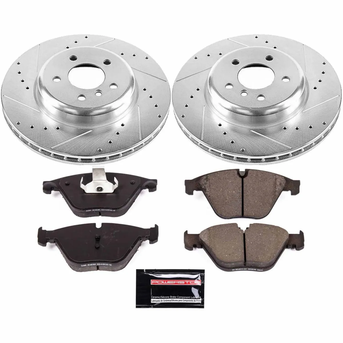 Z23 Evolution Sport Upgrade Kit: Drilled/Slotted Rotors; Carbon-Fiber Ceramic Pads W/Hardware; Pad Sensors product image