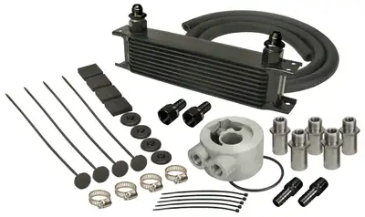 Derale 10 Row Series 10000 Stack Plate Universal Engine Oil Cooler Kit Sandwich Adapter