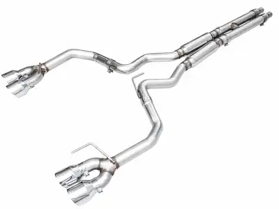 AWE Tuning AWE SwitchPath™ Exhaust for S650 Ford Mustang GT Fastback - Quad Chrome Silver Tips